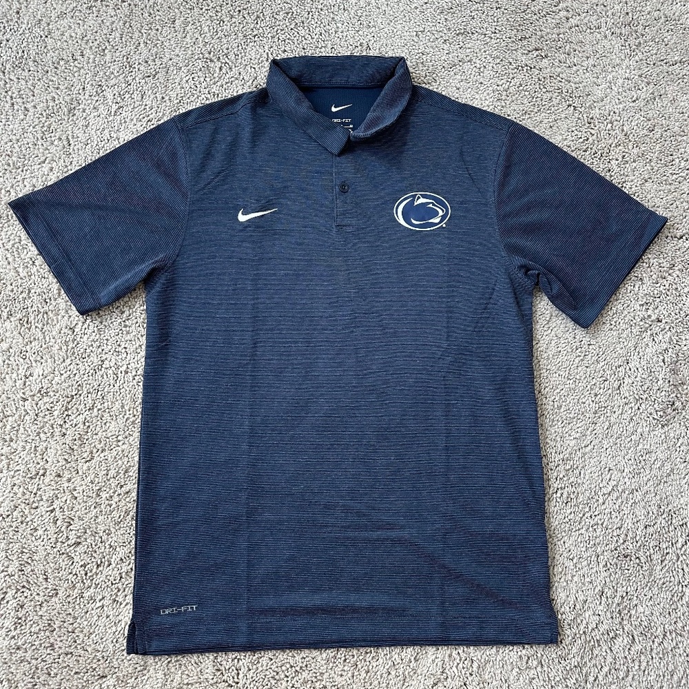 Penn State Nike Navy Striped Polo